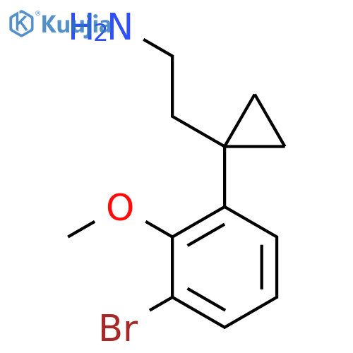 2-[1-(3-Bromo-2-methoxyphenyl)cyclopropyl]ethan-1-amine structure