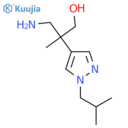 3-amino-2-methyl-2-1-(2-methylpropyl)-1H-pyrazol-4-ylpropan-1-ol structure