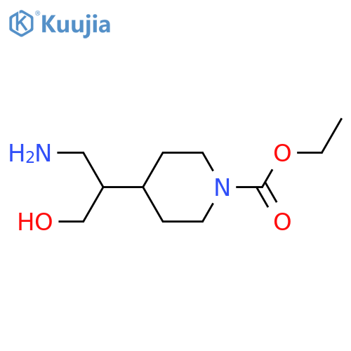 ethyl 4-(1-amino-3-hydroxypropan-2-yl)piperidine-1-carboxylate structure