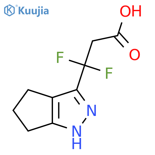 3-{1H,4H,5H,6H-cyclopentacpyrazol-3-yl}-3,3-difluoropropanoic acid structure