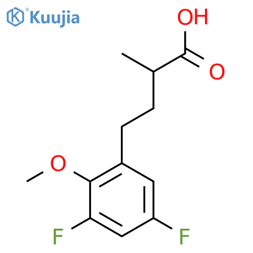 4-(3,5-difluoro-2-methoxyphenyl)-2-methylbutanoic acid structure