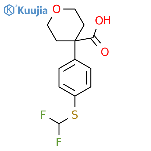 4-{4-(difluoromethyl)sulfanylphenyl}oxane-4-carboxylic acid structure