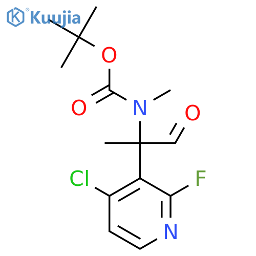 tert-butyl N-2-(4-chloro-2-fluoropyridin-3-yl)-1-oxopropan-2-yl-N-methylcarbamate structure