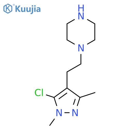 1-2-(5-chloro-1,3-dimethyl-1H-pyrazol-4-yl)ethylpiperazine structure