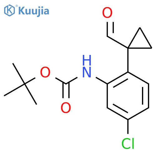tert-butyl N-5-chloro-2-(1-formylcyclopropyl)phenylcarbamate structure