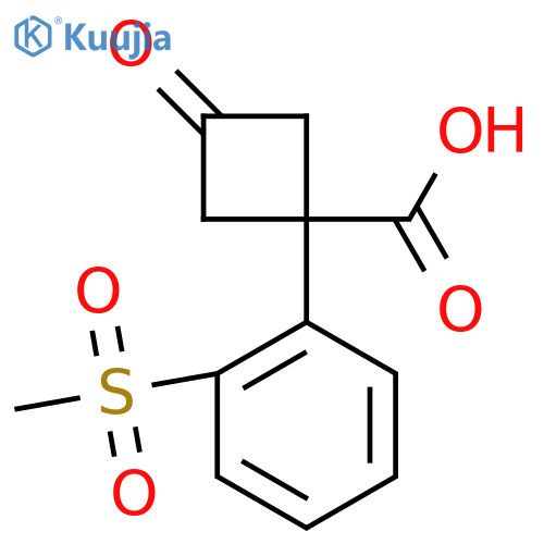 1-(2-methanesulfonylphenyl)-3-oxocyclobutane-1-carboxylic acid structure