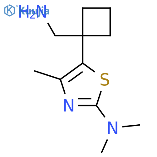 5-1-(aminomethyl)cyclobutyl-N,N,4-trimethyl-1,3-thiazol-2-amine structure