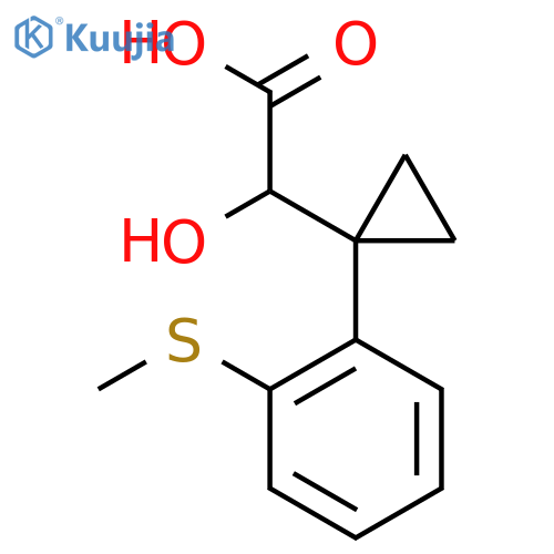 2-hydroxy-2-{1-2-(methylsulfanyl)phenylcyclopropyl}acetic acid structure