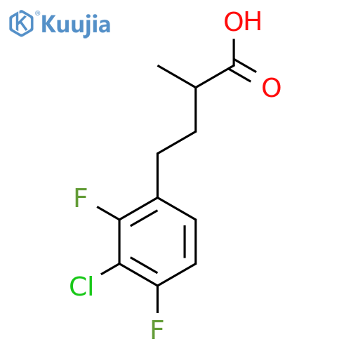 4-(3-chloro-2,4-difluorophenyl)-2-methylbutanoic acid structure