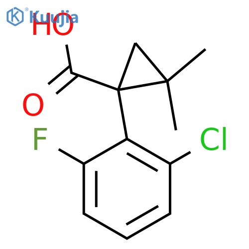 1-(2-chloro-6-fluorophenyl)-2,2-dimethylcyclopropane-1-carboxylic acid structure