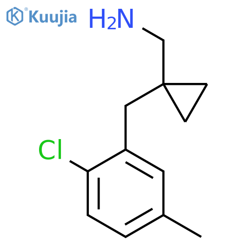 {1-(2-chloro-5-methylphenyl)methylcyclopropyl}methanamine structure