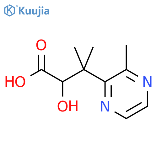 2-hydroxy-3-methyl-3-(3-methylpyrazin-2-yl)butanoic acid structure