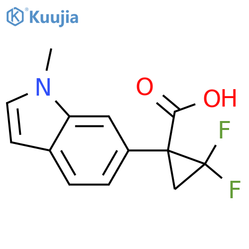 2,2-difluoro-1-(1-methyl-1H-indol-6-yl)cyclopropane-1-carboxylic acid structure