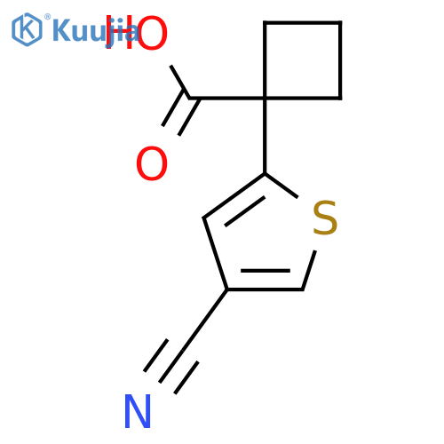 1-(4-cyanothiophen-2-yl)cyclobutane-1-carboxylic acid structure