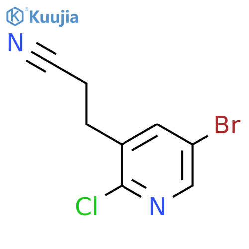 3-(5-bromo-2-chloropyridin-3-yl)propanenitrile structure