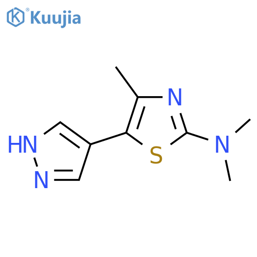 N,N,4-trimethyl-5-(1H-pyrazol-4-yl)-1,3-thiazol-2-amine structure