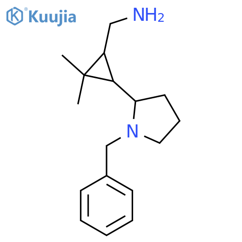 3-(1-benzylpyrrolidin-2-yl)-2,2-dimethylcyclopropylmethanamine structure
