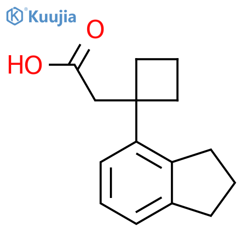 2-1-(2,3-dihydro-1H-inden-4-yl)cyclobutylacetic acid structure