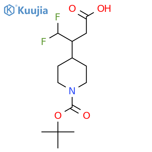 3-{1-(tert-butoxy)carbonylpiperidin-4-yl}-4,4-difluorobutanoic acid structure