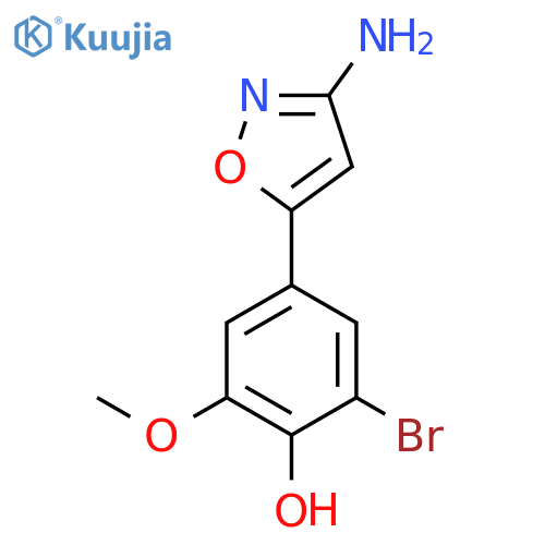 4-(3-amino-1,2-oxazol-5-yl)-2-bromo-6-methoxyphenol structure