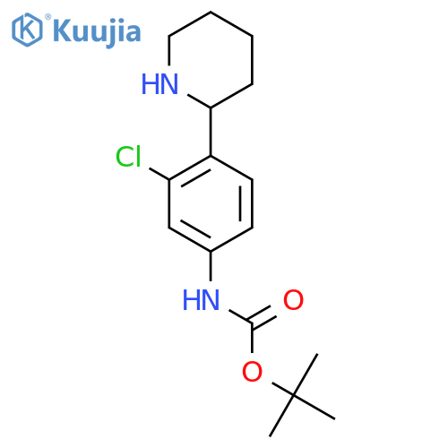 tert-butyl N-3-chloro-4-(piperidin-2-yl)phenylcarbamate structure