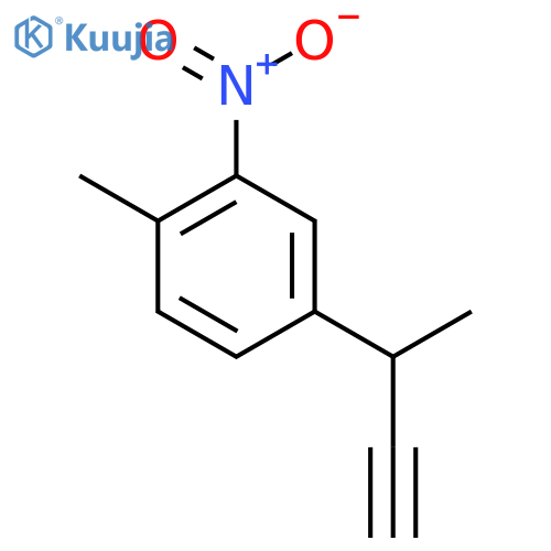 4-(but-3-yn-2-yl)-1-methyl-2-nitrobenzene structure