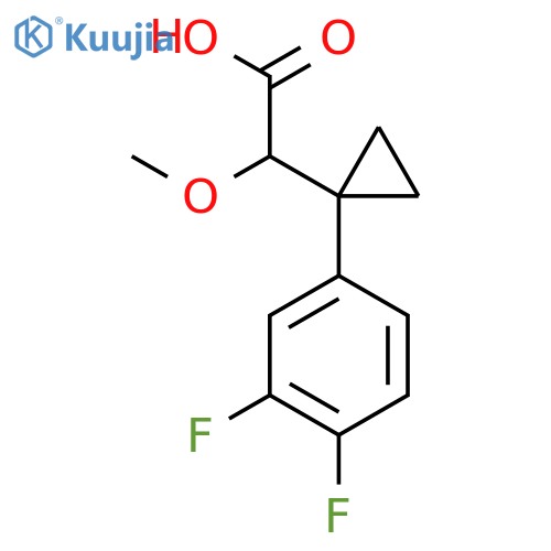 2-1-(3,4-difluorophenyl)cyclopropyl-2-methoxyacetic acid structure