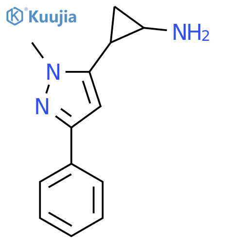 2-(1-methyl-3-phenyl-1H-pyrazol-5-yl)cyclopropan-1-amine structure