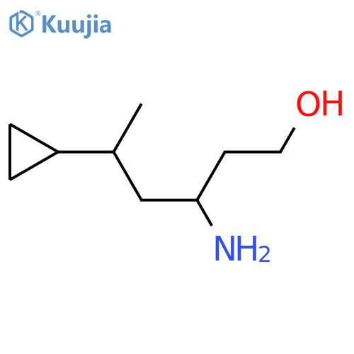 3-amino-5-cyclopropylhexan-1-ol structure