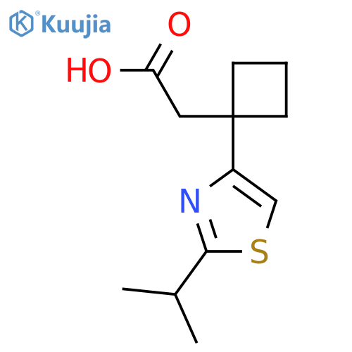 2-{1-2-(propan-2-yl)-1,3-thiazol-4-ylcyclobutyl}acetic acid structure