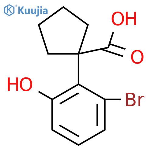 1-(2-bromo-6-hydroxyphenyl)cyclopentane-1-carboxylic acid structure