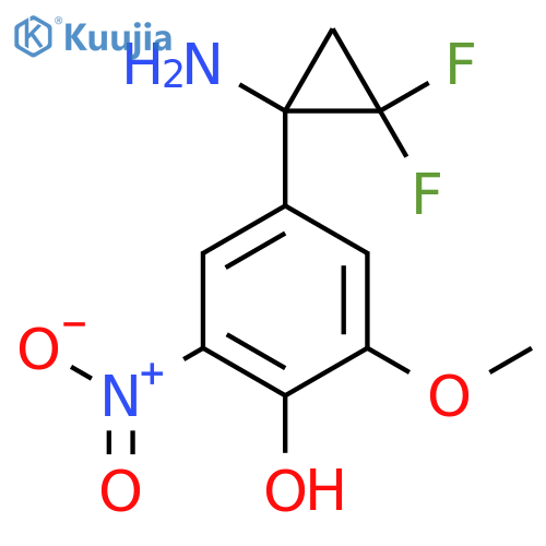 4-(1-amino-2,2-difluorocyclopropyl)-2-methoxy-6-nitrophenol structure