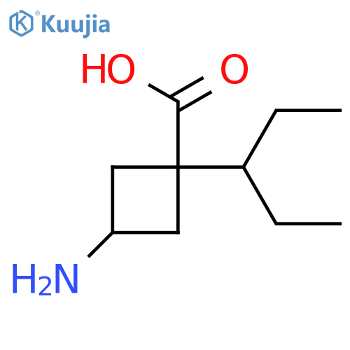 3-amino-1-(pentan-3-yl)cyclobutane-1-carboxylic acid structure