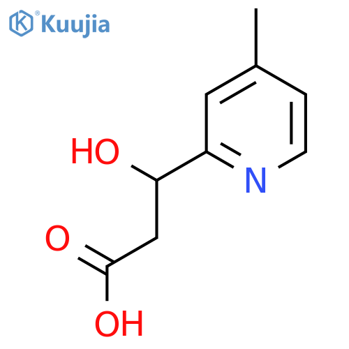 3-hydroxy-3-(4-methylpyridin-2-yl)propanoic acid structure