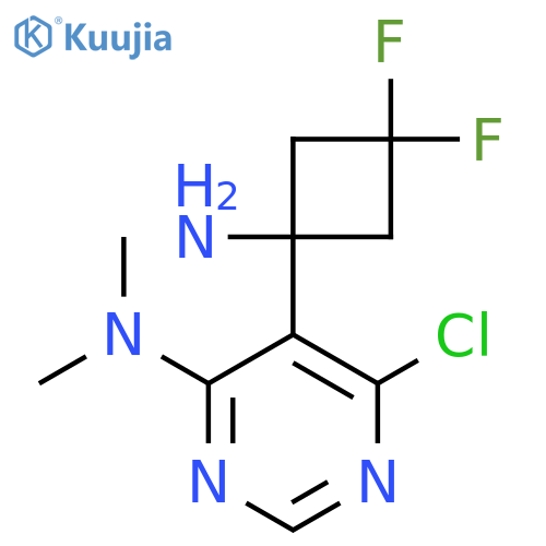 5-(1-amino-3,3-difluorocyclobutyl)-6-chloro-N,N-dimethylpyrimidin-4-amine structure