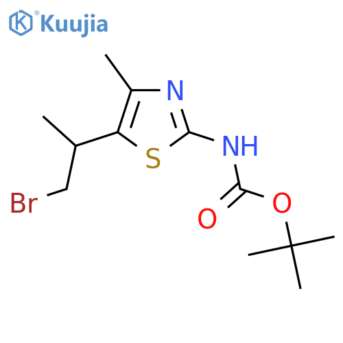 tert-butyl N-5-(1-bromopropan-2-yl)-4-methyl-1,3-thiazol-2-ylcarbamate structure