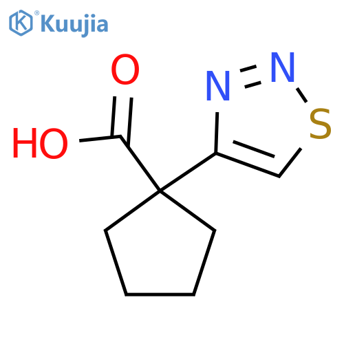 1-(1,2,3-thiadiazol-4-yl)cyclopentane-1-carboxylic acid structure