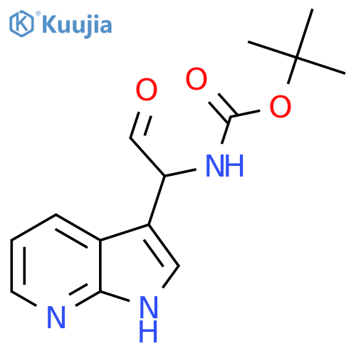 tert-butyl N-(2-oxo-1-{1H-pyrrolo[2,3-b]pyridin-3-yl}ethyl)carbamate structure