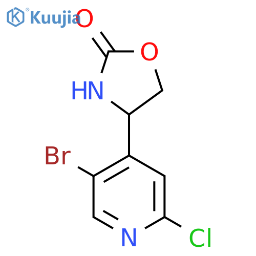 4-(5-bromo-2-chloropyridin-4-yl)-1,3-oxazolidin-2-one structure