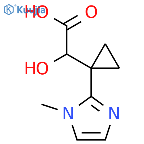2-hydroxy-2-1-(1-methyl-1H-imidazol-2-yl)cyclopropylacetic acid structure