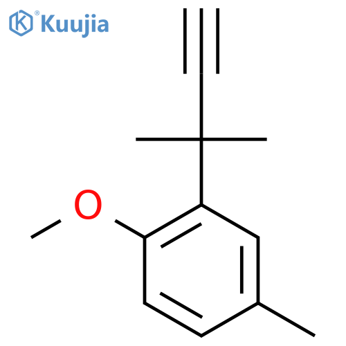 1-methoxy-4-methyl-2-(2-methylbut-3-yn-2-yl)benzene structure