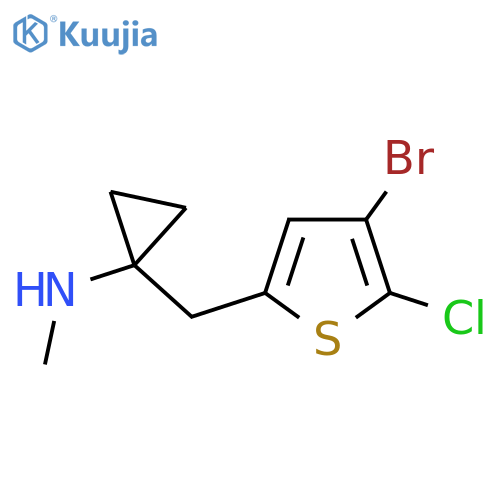 1-(4-bromo-5-chlorothiophen-2-yl)methyl-N-methylcyclopropan-1-amine structure