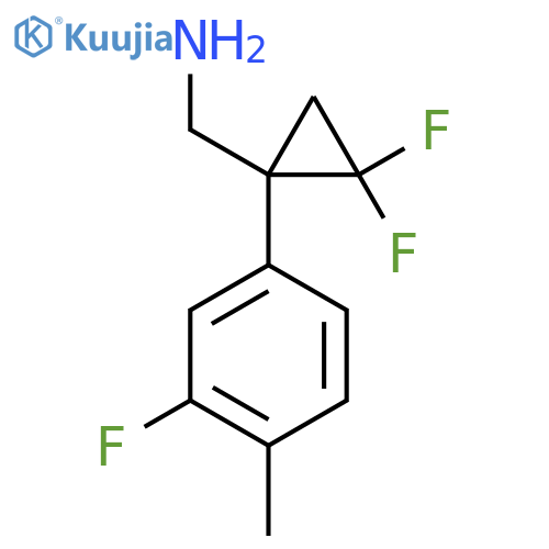 2,2-difluoro-1-(3-fluoro-4-methylphenyl)cyclopropylmethanamine structure