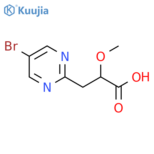 3-(5-Bromopyrimidin-2-yl)-2-methoxypropanoic acid structure