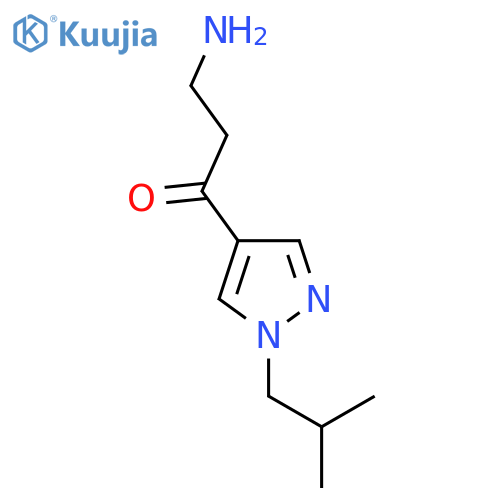 3-amino-1-1-(2-methylpropyl)-1H-pyrazol-4-ylpropan-1-one structure