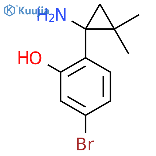 2-(1-amino-2,2-dimethylcyclopropyl)-5-bromophenol structure