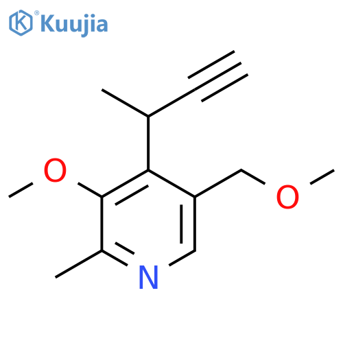 4-(but-3-yn-2-yl)-3-methoxy-5-(methoxymethyl)-2-methylpyridine structure