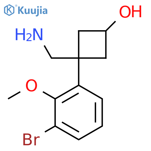 3-(aminomethyl)-3-(3-bromo-2-methoxyphenyl)cyclobutan-1-ol structure