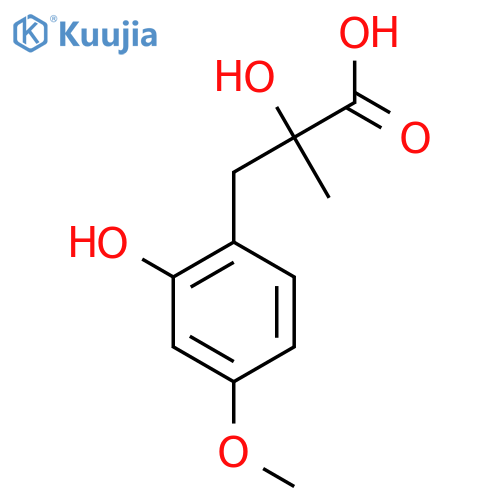 2-hydroxy-3-(2-hydroxy-4-methoxyphenyl)-2-methylpropanoic acid structure