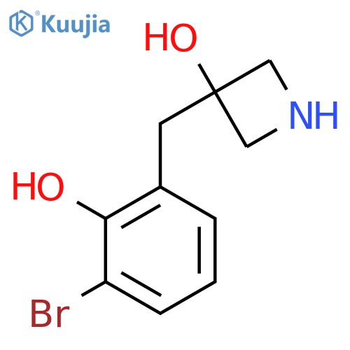 3-(3-bromo-2-hydroxyphenyl)methylazetidin-3-ol structure